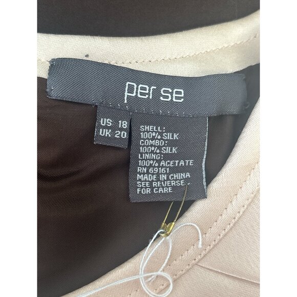 Per Se 100% Silk Colorblock Dress – Size 18 / UK 20 (NWT) - Picture 6 of 10